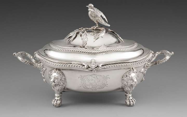 A George IV Soup Tureen with Heraldic Finial